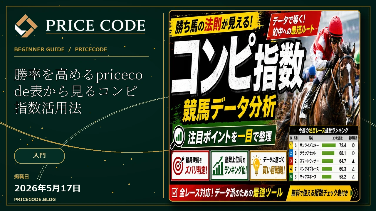 勝率を高めるpricecode表から見るコンピ指数活用法