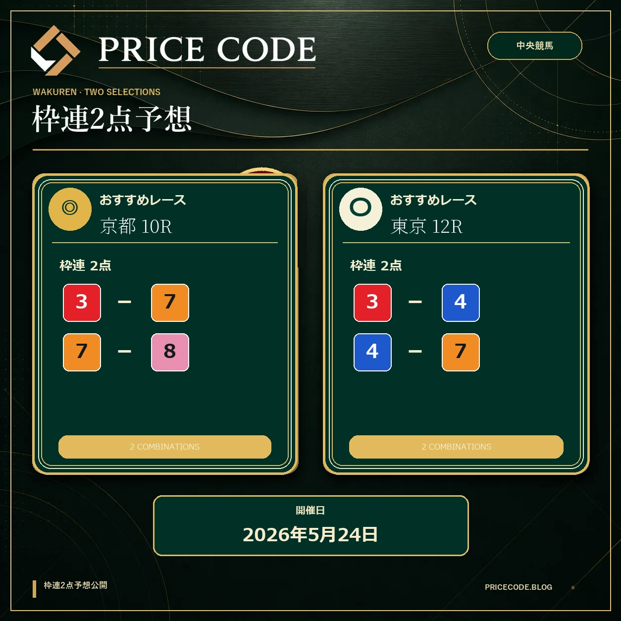 枠連2点5月24日