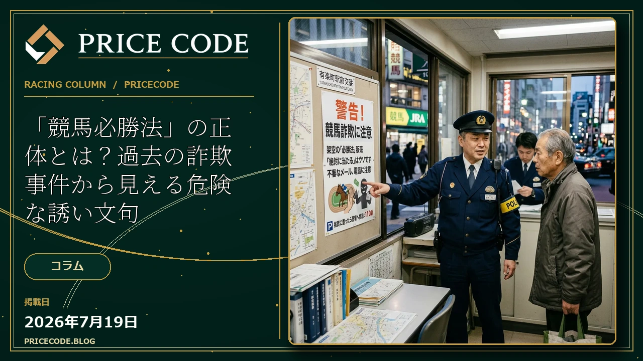 「競馬必勝法」の正体とは？過去の詐欺事件から見える危険な誘い文句