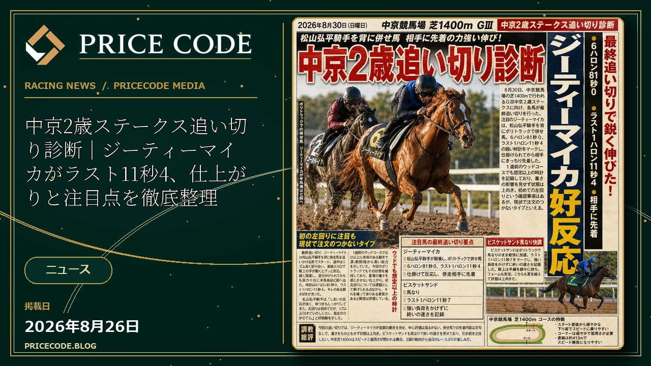 中京2歳ステークス追い切り診断｜ジーティーマイカがラスト11秒4、仕上がりと注目点を徹底整理