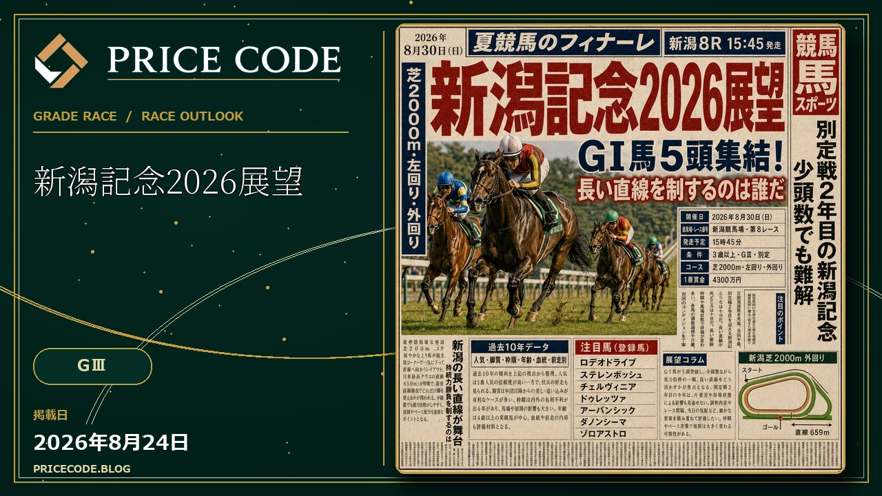 新潟記念2026展望｜豪華GⅠ馬と
3歳勢が挑む、長い直線の決め手比べ