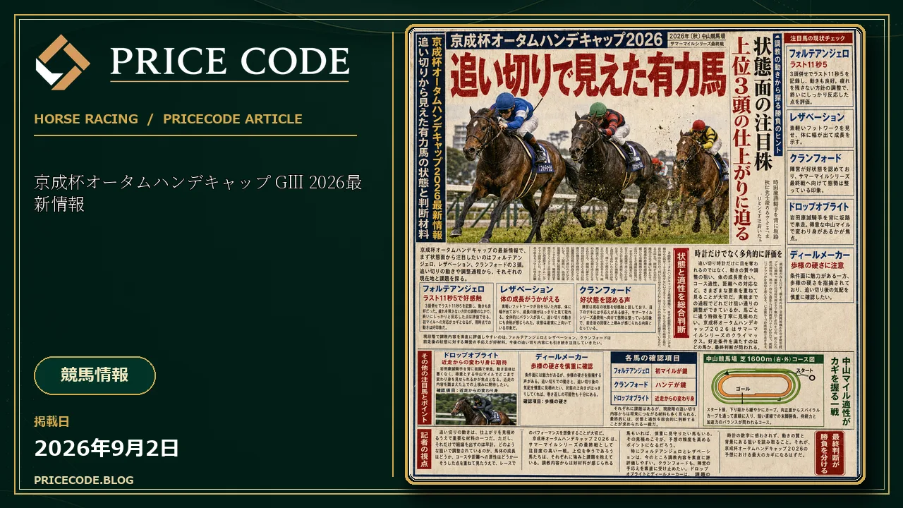 京成杯オータムハンデキャップ2026最新情報|追い切りから見えた有力馬の状態と判断材料