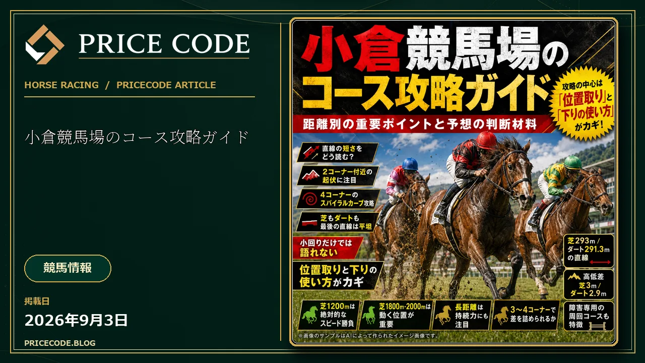 小倉競馬場のコース攻略ガイド｜距離別の重要ポイントと予想の判断材料