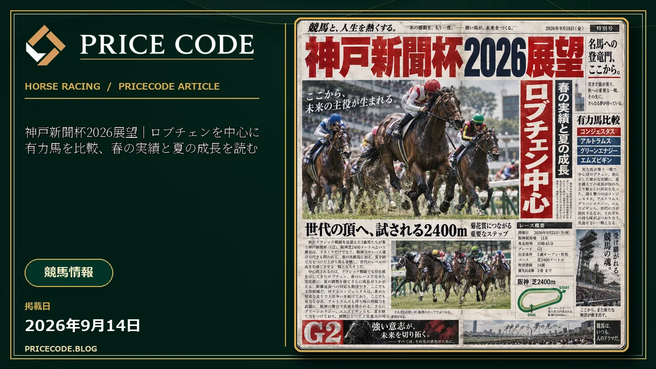 神戸新聞杯2026展望｜ロブチェンを中心に有力馬を比較、春の実績と夏の成長を読む