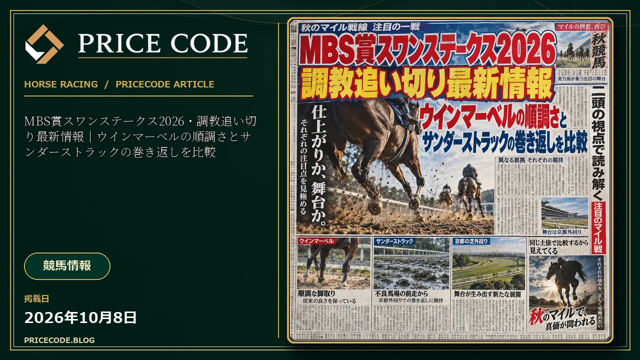 MBS賞スワンステークス2026・調教追い切り最新情報|ウインマーベルの順調さとサンダーストラックの巻き返しを比較