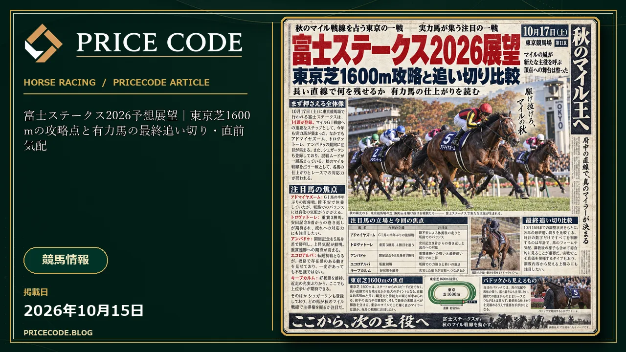 富士ステークス2026｜東京芝1600mの攻略点と有力馬の最終追い切り・直前気配